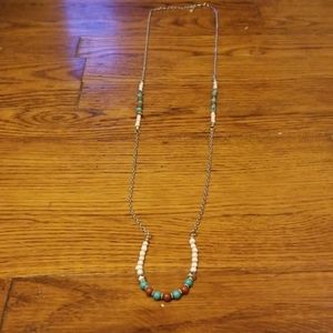 Silver Necklace With Beads